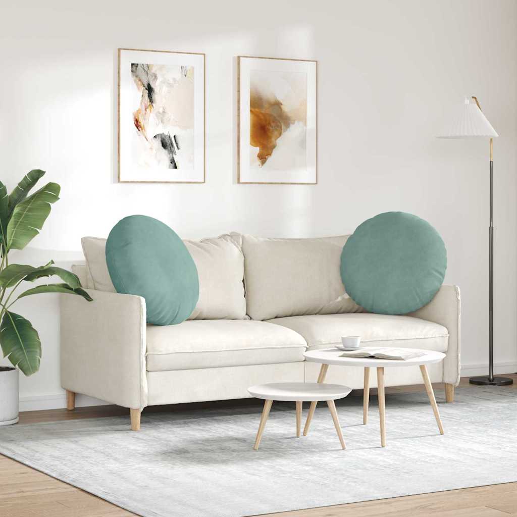Ülőpárnák 2 pcs Tengeri Zöld Ø60 x 21 cm Bársony