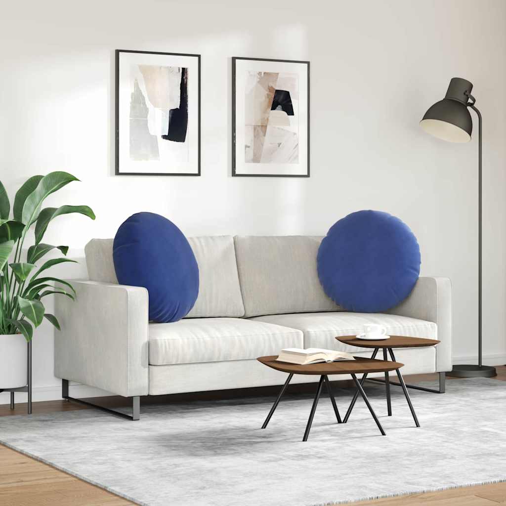 Ülőpárnák 2 pcs Rendőrségi kék Ø60 x 21 cm Bársony