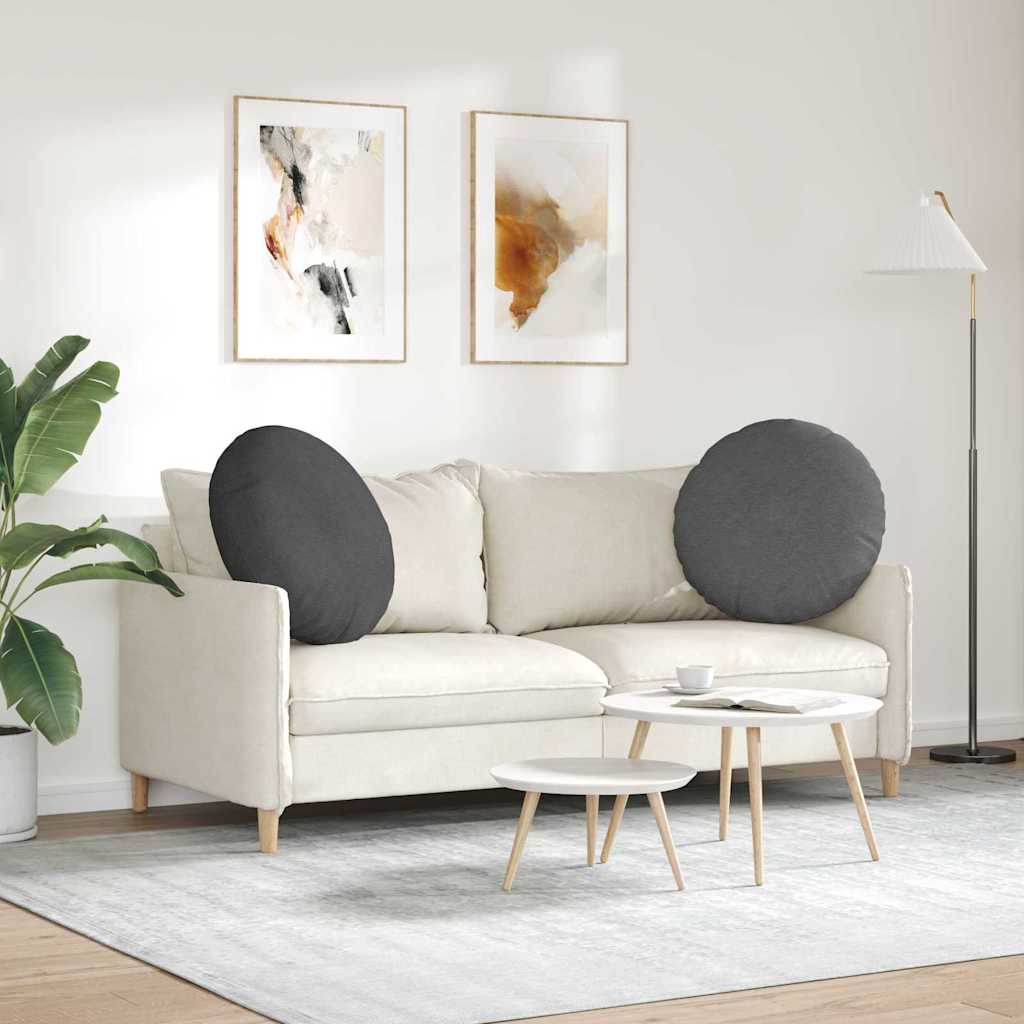 Ülőpárnák 2 pcs Sötétszürke Ø60 x 21 cm Bársonyos szövet