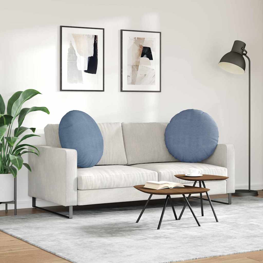 Ülőpárnák 2 pcs Kék Ø60 x 21 cm Bársonyos szövet