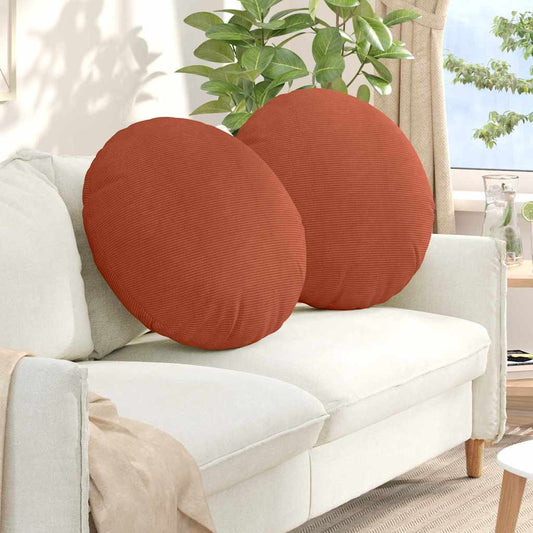 Ülőpárnák 2 db Bársonyos szövet Piros Narancs Ø60 x 21 cm