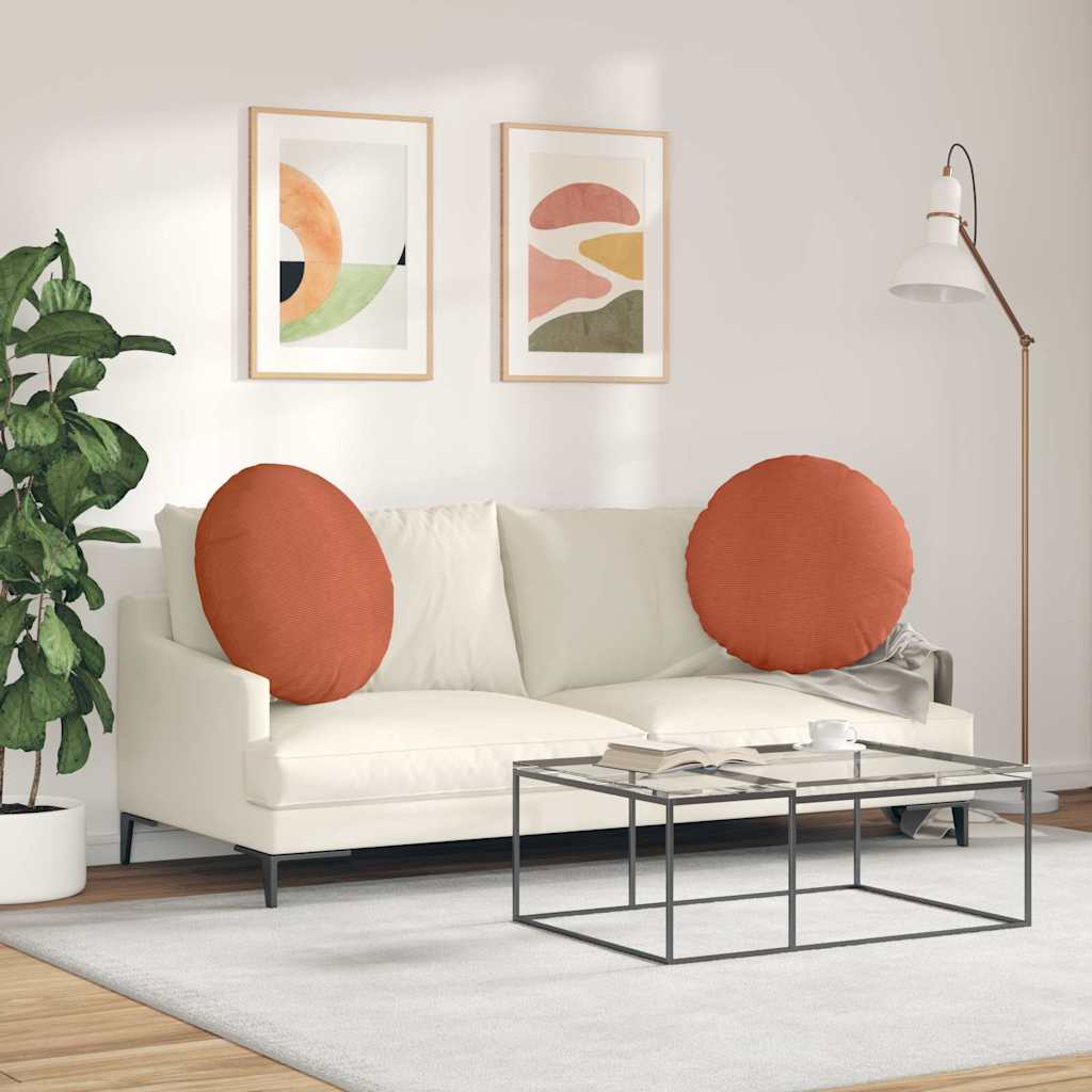 Ülőpárnák 2 pcs Piros Narancs Ø60 x 21 cm Bársonyos szövet
