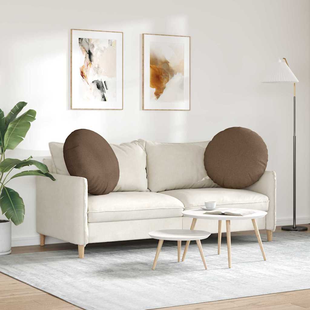Ülőpárnák 2 pcs Barna Ø80 x 29 cm szövet