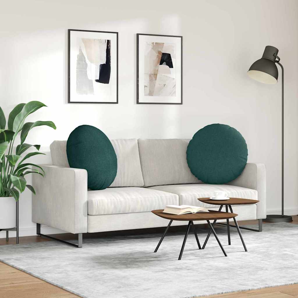 Ülőpárnák 2 pcs Sötétzöld Ø80 x 29 cm szövet