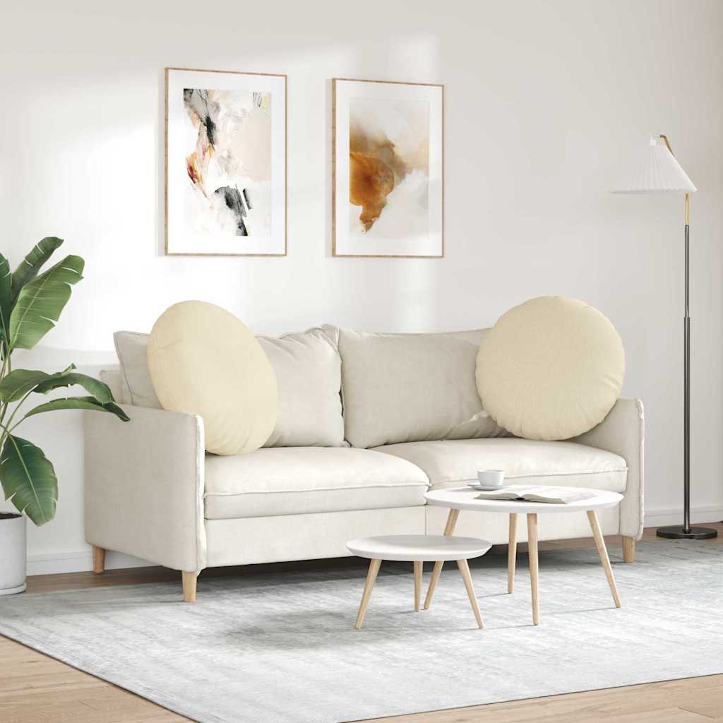 Ülőpárnák 2 pcs Krém Ø80 x 29 cm szövet