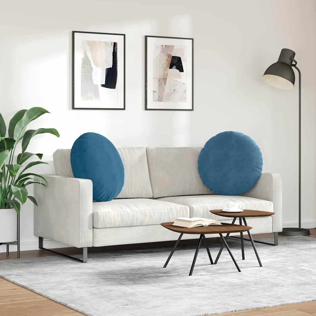 Ülőpárnák 2 pcs Kék Ø 80 x 29 cm Bársony
