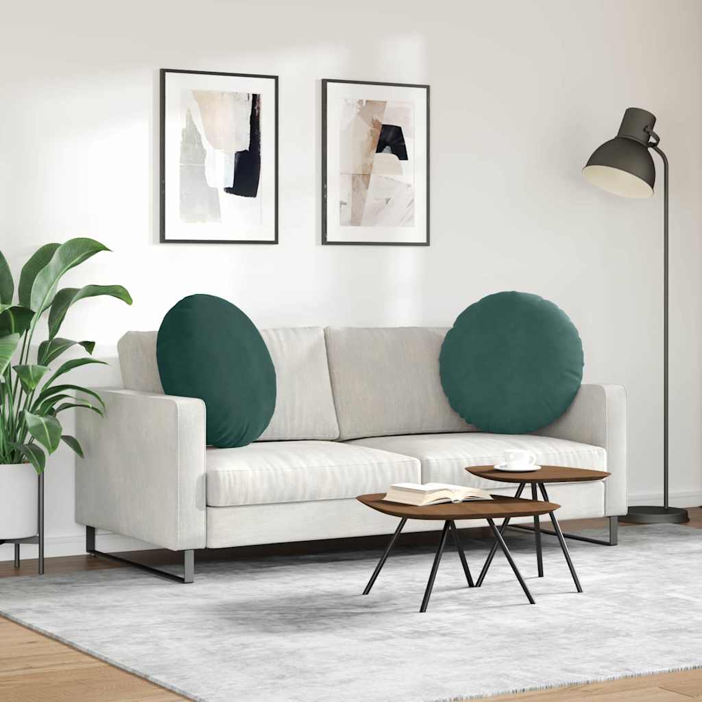 Ülőpárnák 2 pcs Sötétzöld Ø 80 x 29 cm Bársony