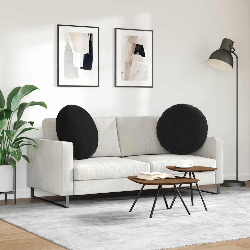 Ülőpárnák 2 pcs Fekete Ø 80 x 29 cm Bársony