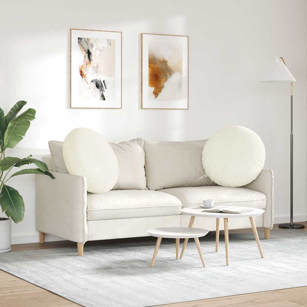 Ülőpárnák 2 pcs Krém Ø 80 x 29 cm Bársony
