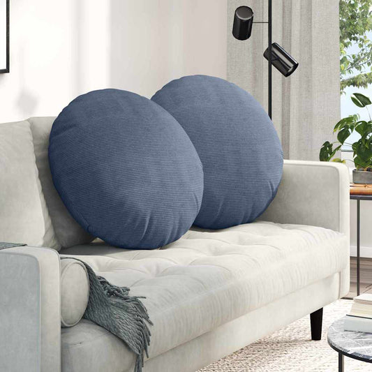 Ülőpárnák 2 db Bársonyos szövet Kék Ø 80 cm