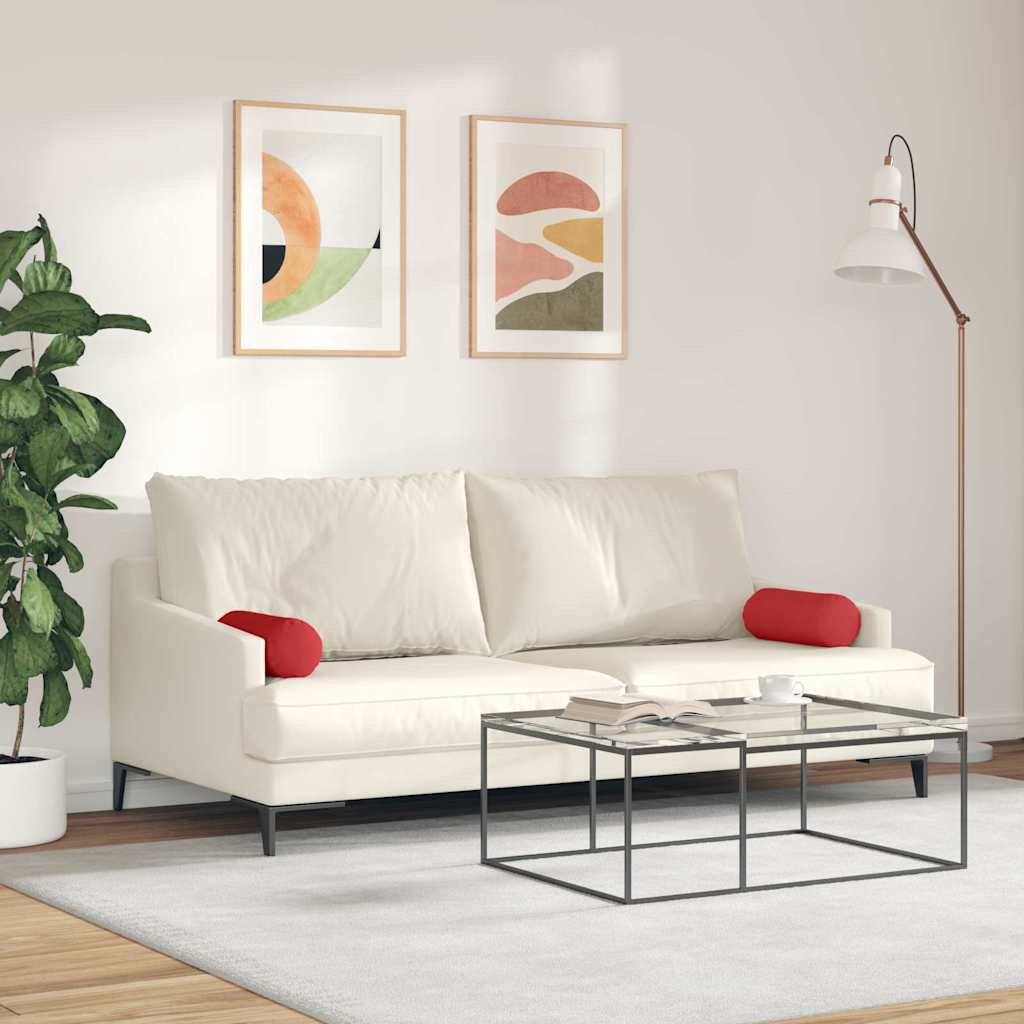 Hengerpárnák 2 pcs Piros Ø 15 x 40 cm szövet