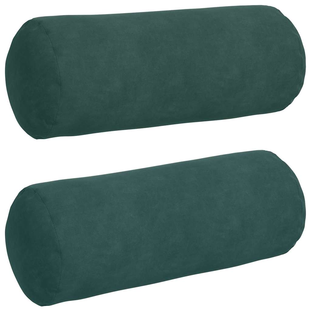 Hengerpárnák 2 pcs Sötétzöld Ø 15 x 40 cm Bársonyos szövet
