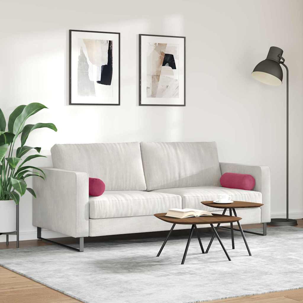Hengerpárnák 2 pcs Bordó Ø 15 x 40 cm Bársonyos szövet