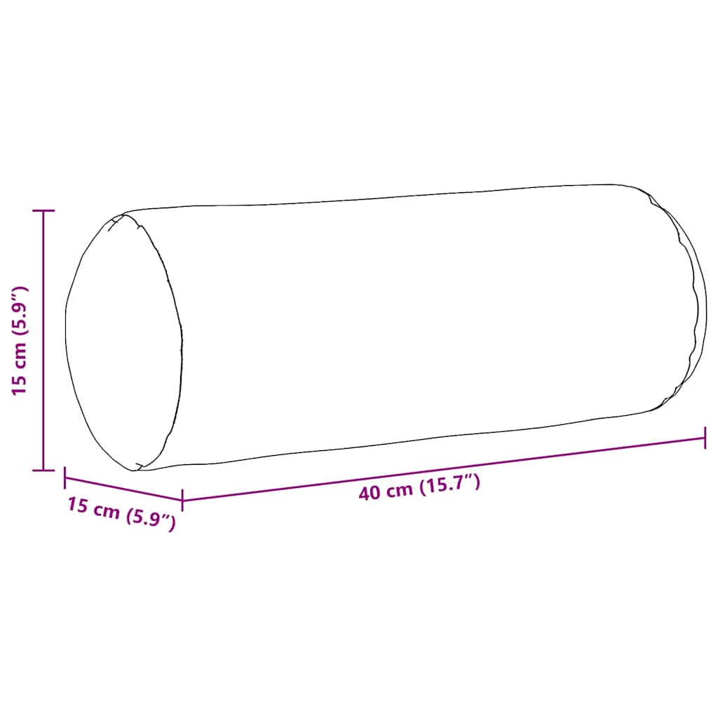 Hengerpárnák 2 pcs Bordó Ø 15 x 40 cm Bársonyos szövet