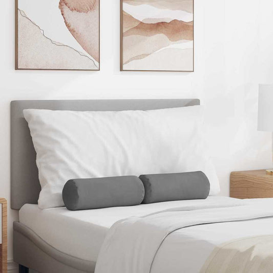 Hengerpárnák 2 pcs Sötétszürke Ø 15 x 40 cm Mikroszálas Szövet