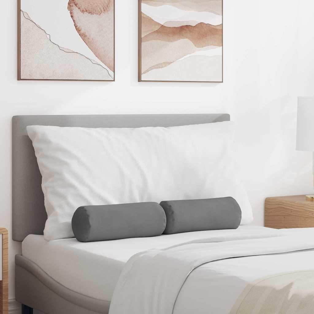Hengerpárnák 2 pcs Sötétszürke Ø 15 x 40 cm Mikroszálas Szövet