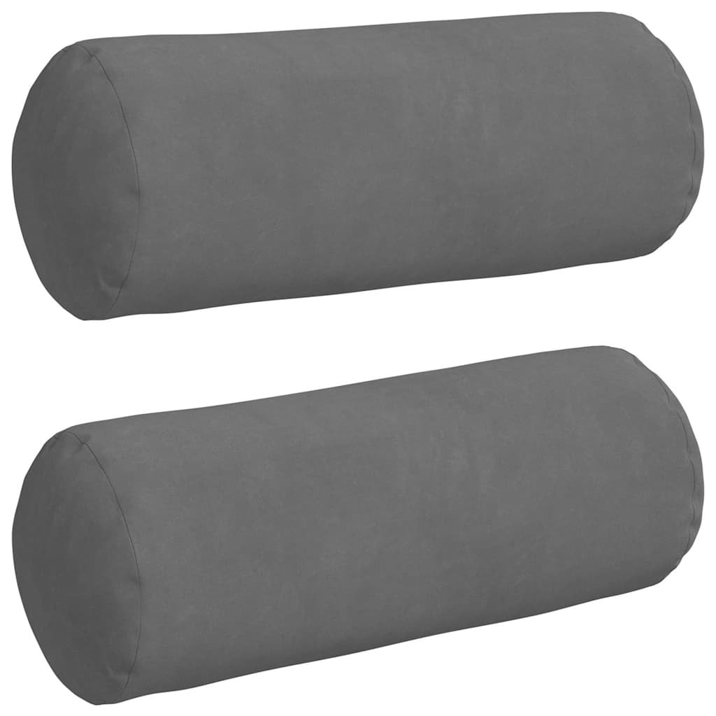 Hengerpárnák 2 pcs Sötétszürke Ø 15 x 40 cm Mikroszálas Szövet