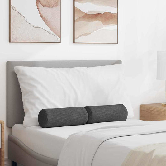 Hengerpárnák 2 pcs Sötétszürke Ø 15 x 40 cm Bársonyos szövet