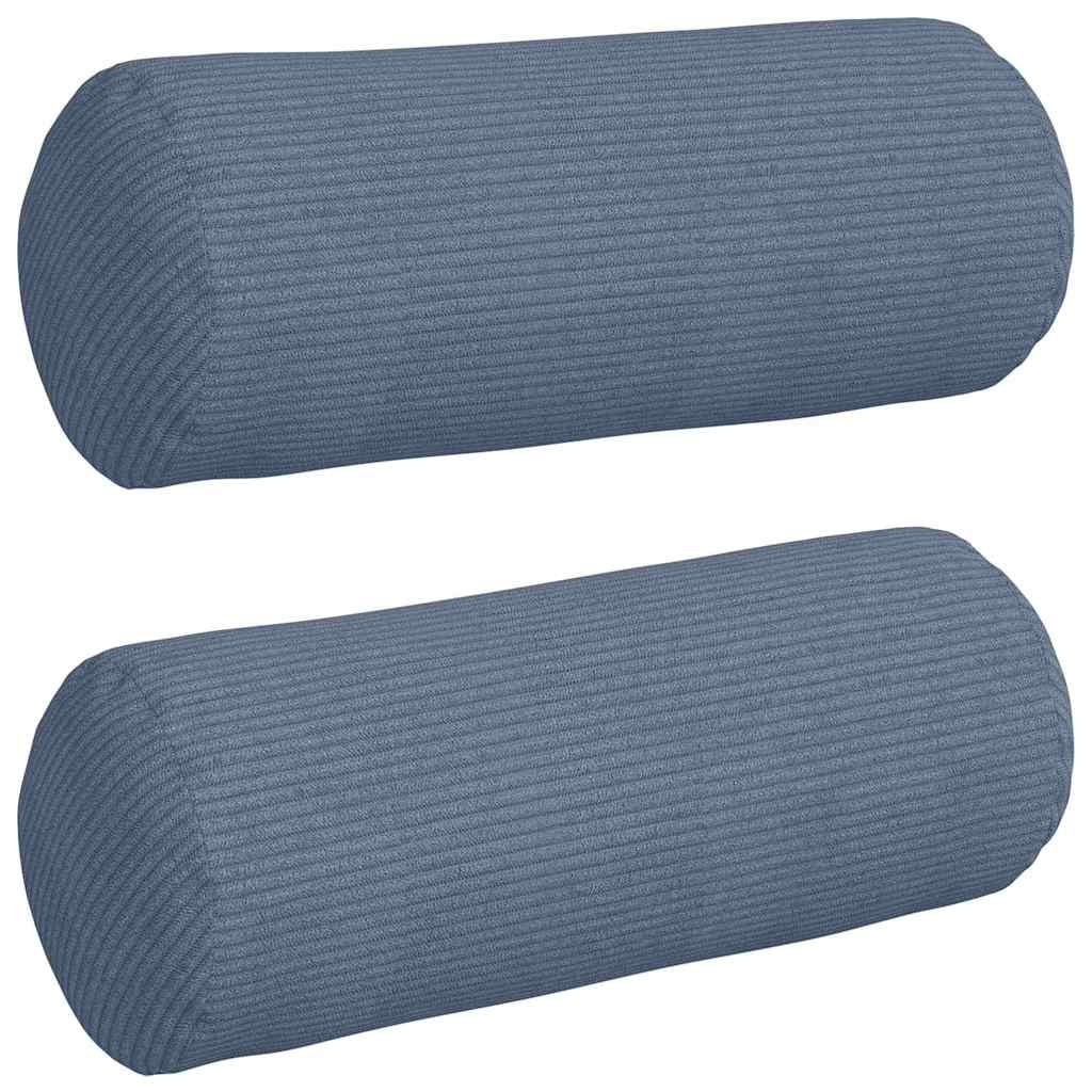 Hengerpárnák 2 pcs Kék Ø 15 x 40 cm Bársonyos szövet