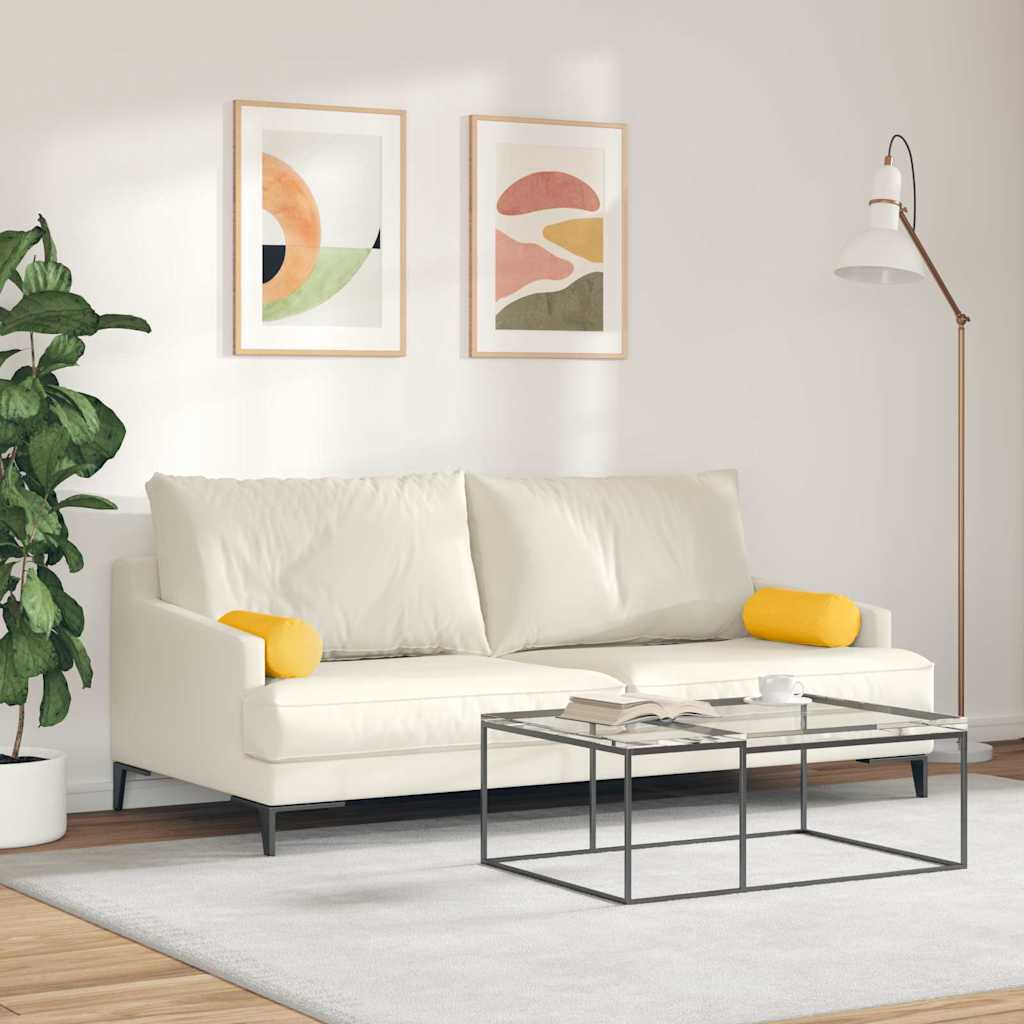 Hengerpárnák 2 pcs Világos sárga Ø 15 x 40 cm Bársonyos szövet