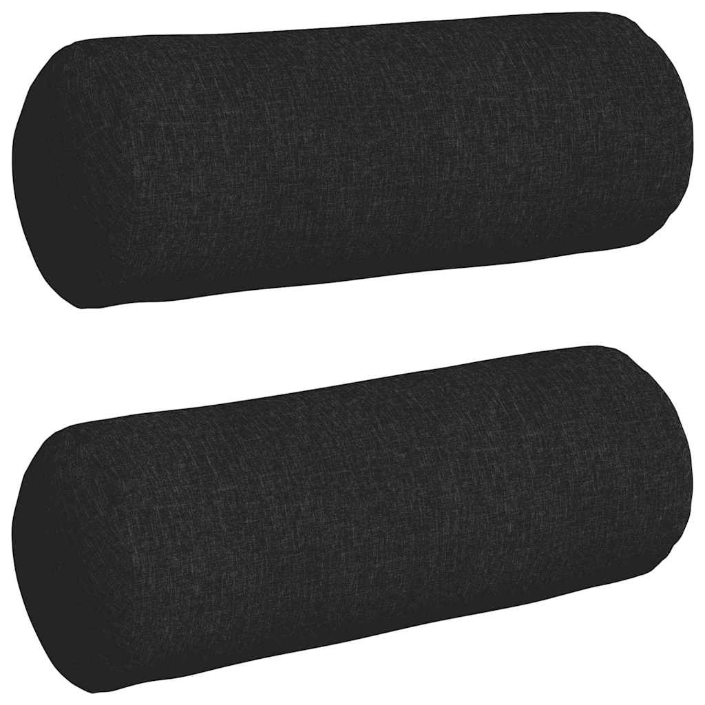 Hengerpárnák 2 pcs Fekete Ø 25 x 70 cm szövet