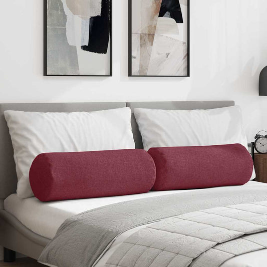 Hengerpárnák 2 pcs Bordó Ø 25 x 70 cm szövet