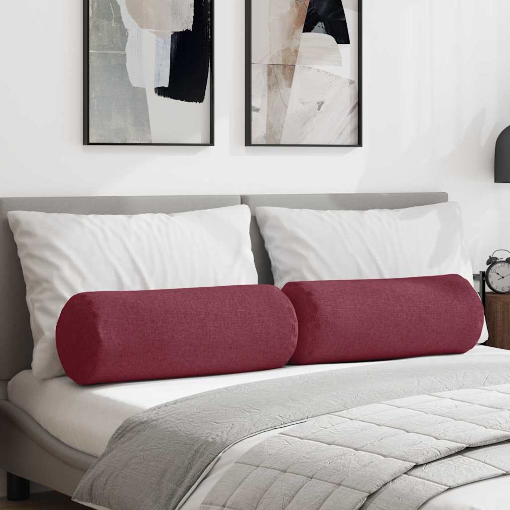 Hengerpárnák 2 pcs Bordó Ø 25 x 70 cm szövet
