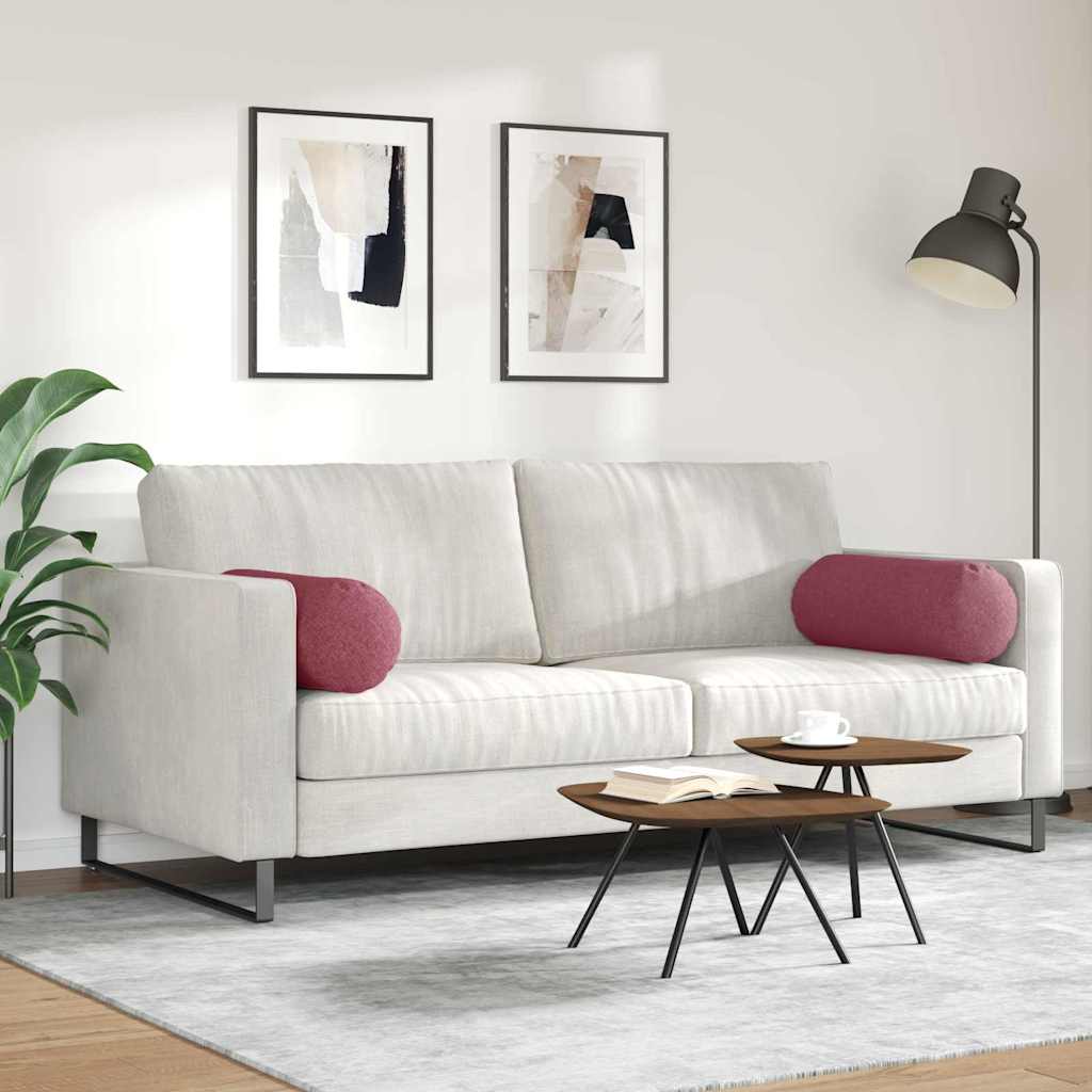 Hengerpárnák 2 pcs Bordó Ø 25 x 70 cm szövet