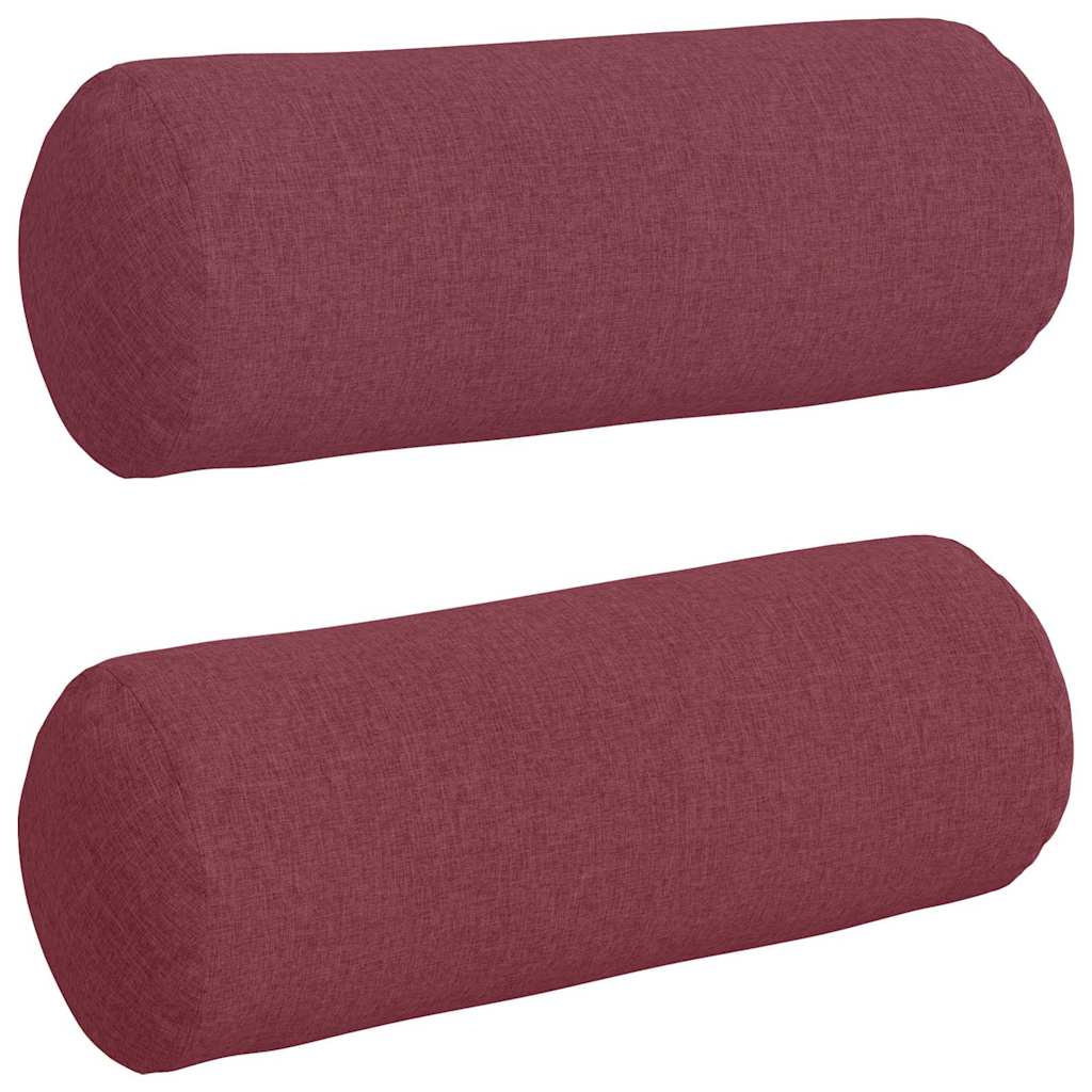 Hengerpárnák 2 pcs Bordó Ø 25 x 70 cm szövet