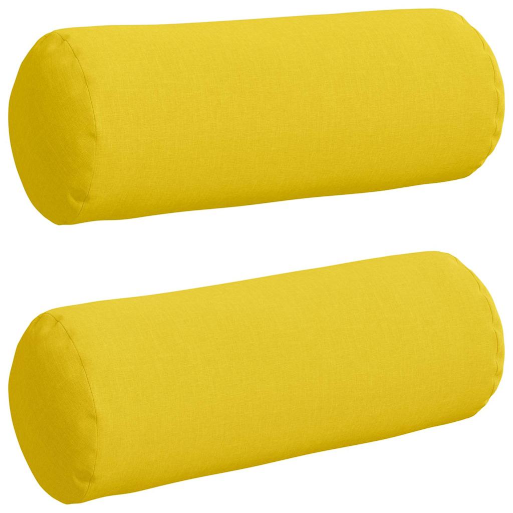 Hengerpárnák 2 pcs Világos sárga Ø 25 x 70 cm szövet