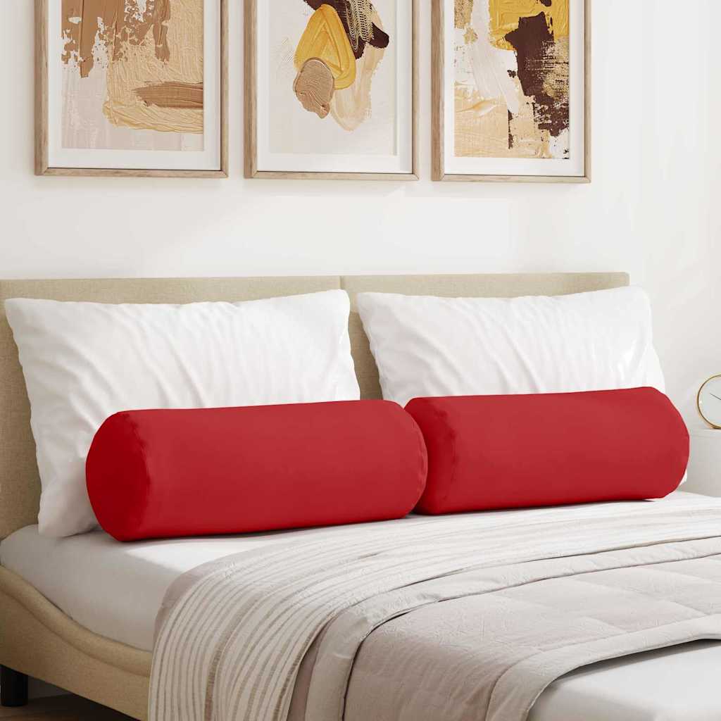 Hengerpárnák 2 pcs Piros Ø 25 x 70 cm szövet
