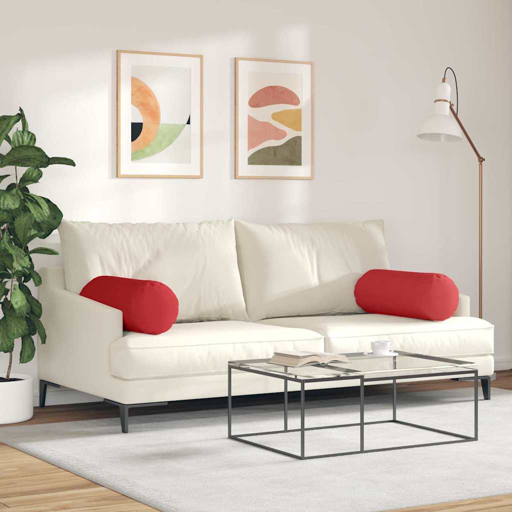 Hengerpárnák 2 pcs Piros Ø 25 x 70 cm szövet