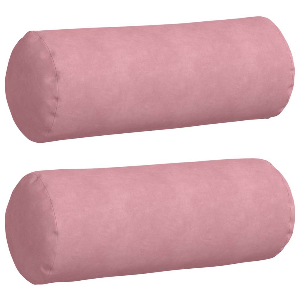 Hengerpárnák 2 pcs Rózsaszín Ø 25 x 70 cm Bársonyos szövet