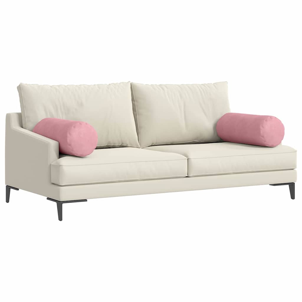 Hengerpárnák 2 pcs Rózsaszín Ø 25 x 70 cm Bársonyos szövet
