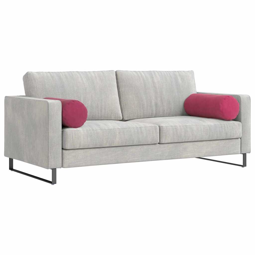 Hengerpárnák 2 pcs Bordó Ø 25 x 70 cm Bársonyos szövet