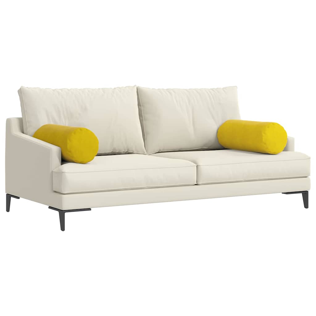 Hengerpárnák 2 pcs Sárga Ø 25 x 70 cm Bársonyos szövet
