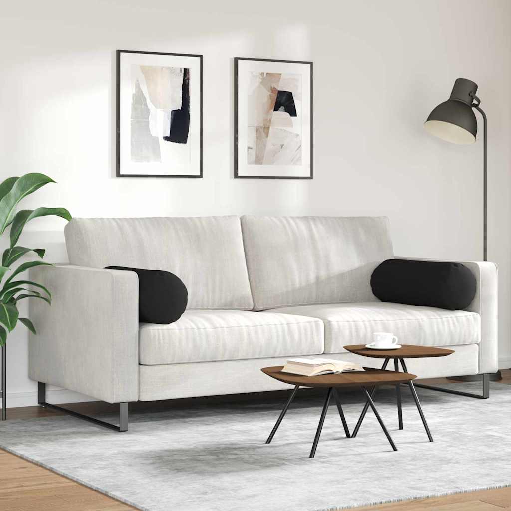 Hengerpárnák 2 pcs Fekete Ø 25 x 70 cm Mikroszálas Szövet
