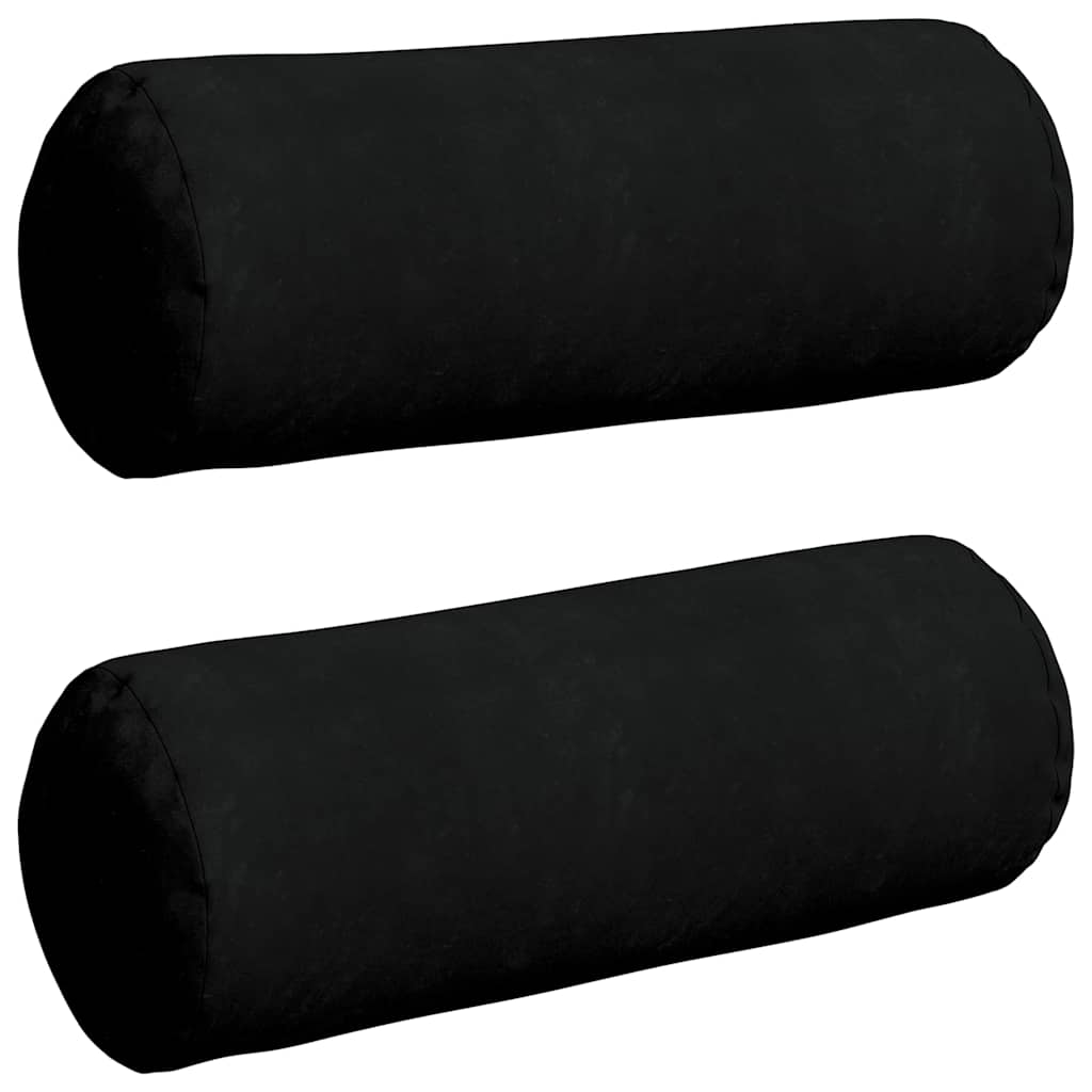 Hengerpárnák 2 pcs Fekete Ø 25 x 70 cm Mikroszálas Szövet