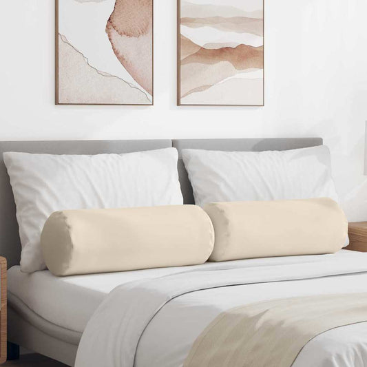 Hengerpárnák 2 pcs Bézs Ø 25 x 70 cm Mikroszálas Szövet