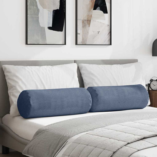 Hengerpárnák 2 pcs Kék Ø 25 x 70 cm Bársonyos szövet