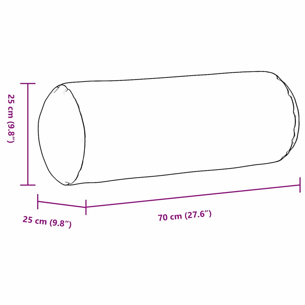 Hengerpárnák 2 pcs Kék Ø 25 x 70 cm Bársonyos szövet