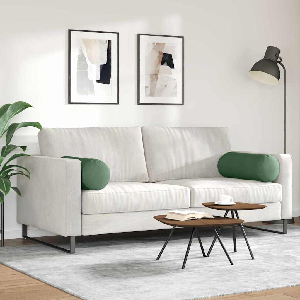 Hengerpárnák 2 pcs Sötétzöld Ø 25 x 70 cm Bársonyos szövet