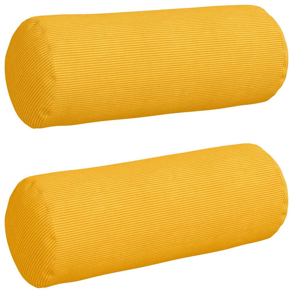 Hengerpárnák 2 pcs Világos sárga Ø 25 x 70 cm Bársonyos szövet