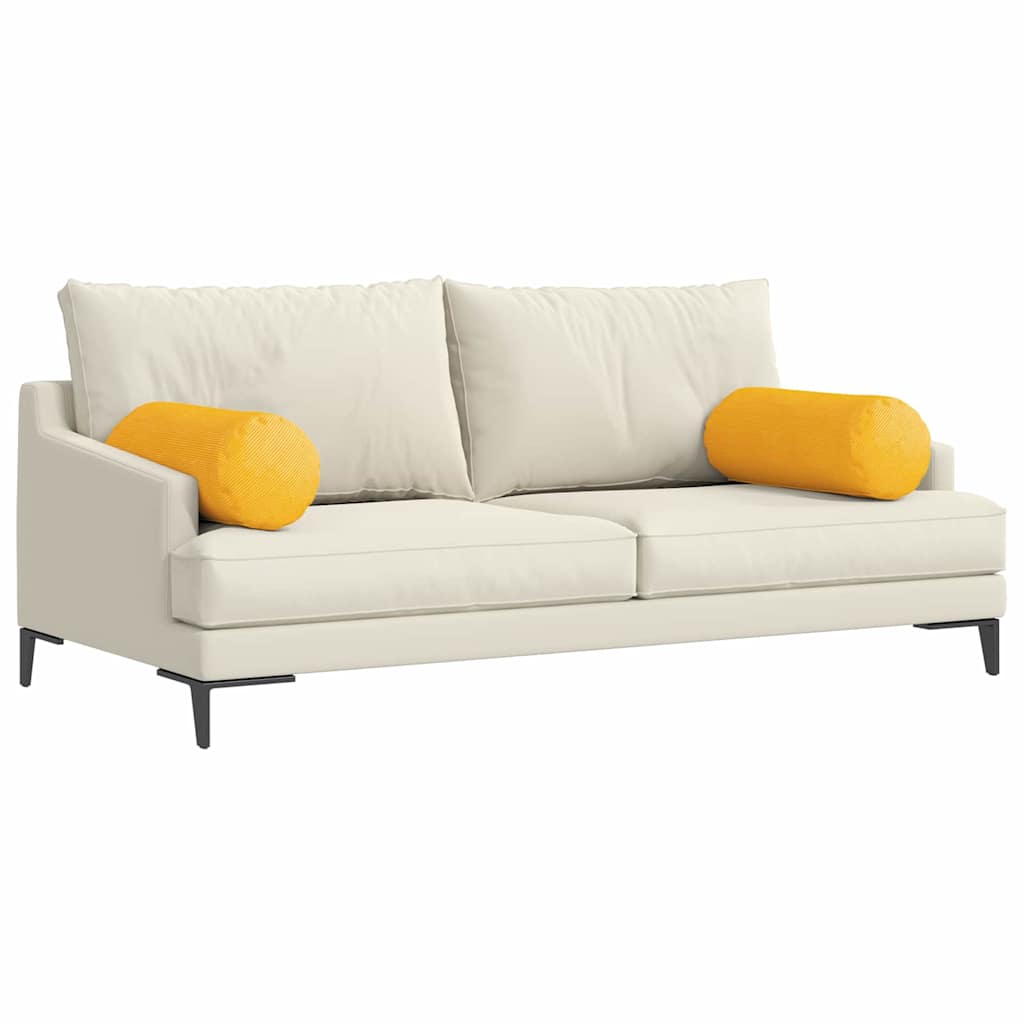 Hengerpárnák 2 pcs Világos sárga Ø 25 x 70 cm Bársonyos szövet