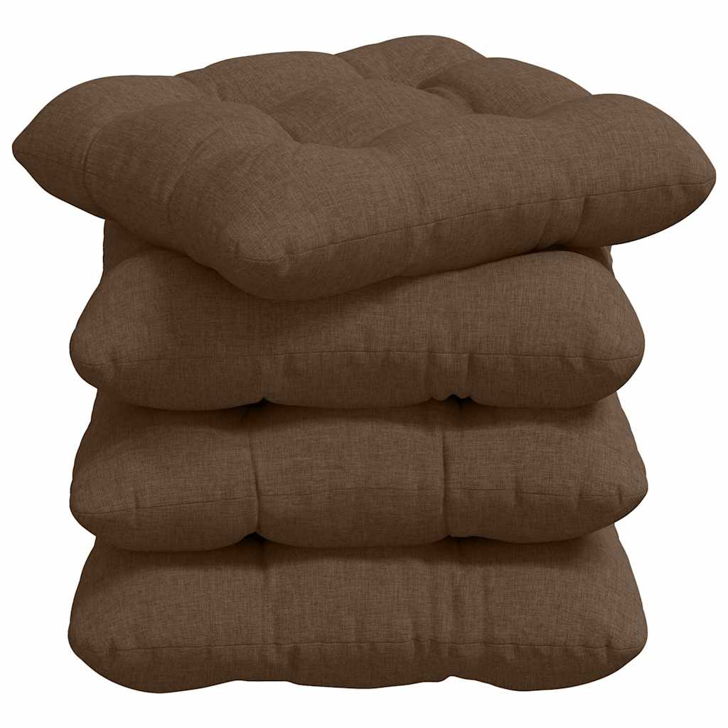 Ülőpárnák 4 pcs Szövet Barna 40 x 40 x 12 cm