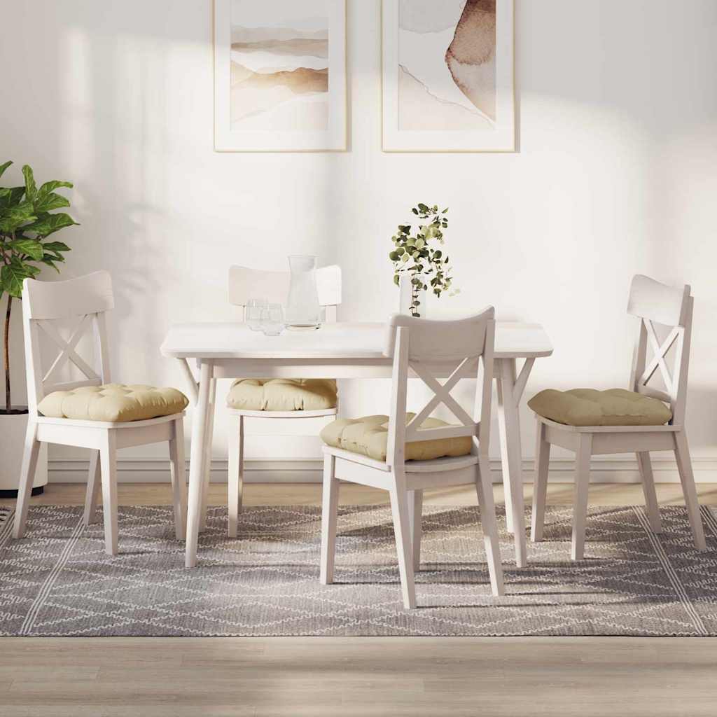 Ülőpárnák 4 pcs Szövet Krémszínű 40 x 40 x 12 cm