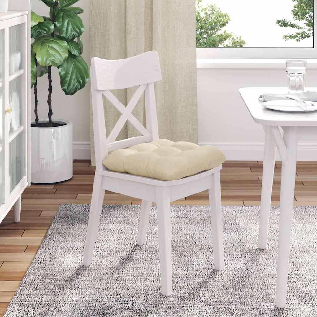 Ülőpárnák 4 pcs Szövet Krémszínű 40 x 40 x 12 cm