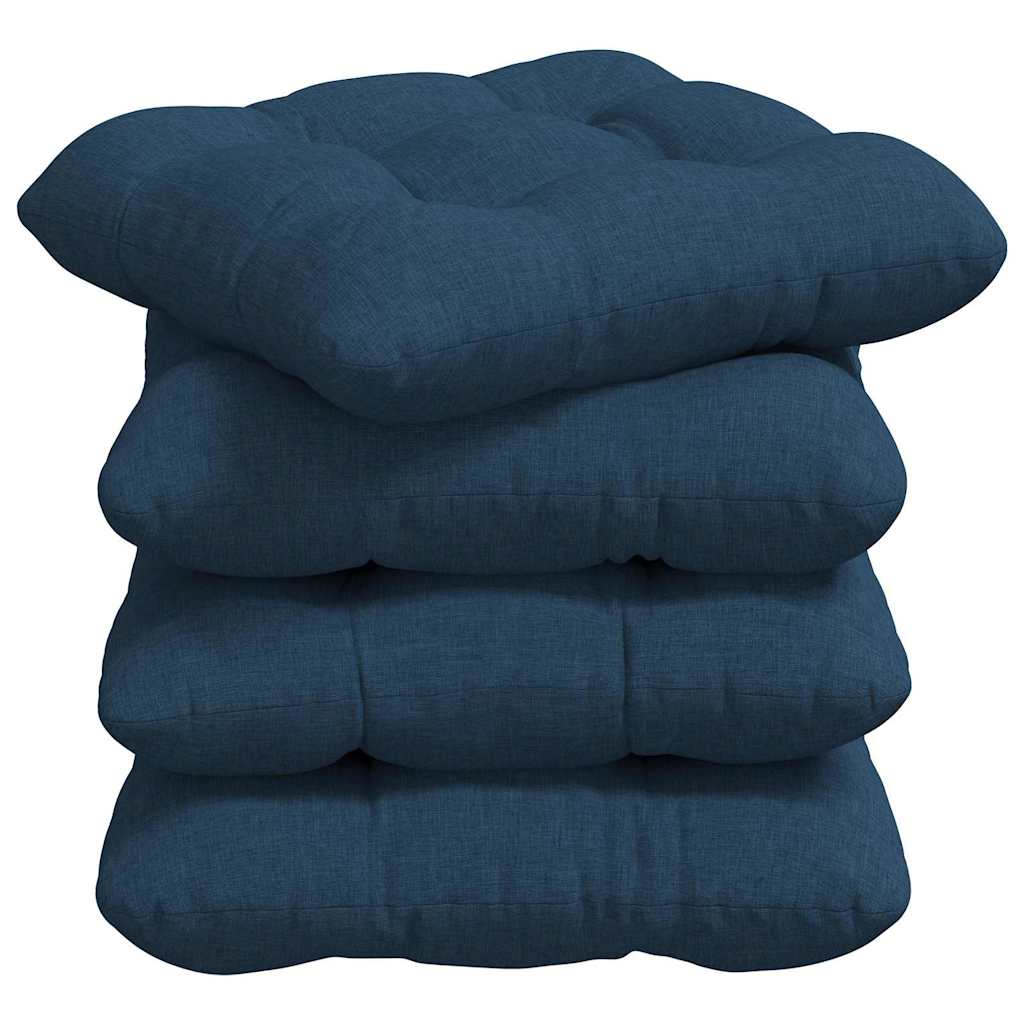 Ülőpárnák 4 pcs Szövet Kék 40 x 40 x 12 cm