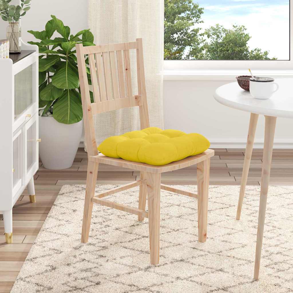 Ülőpárnák 4 pcs Szövet Világos sárga 40 x 40 x 12 cm