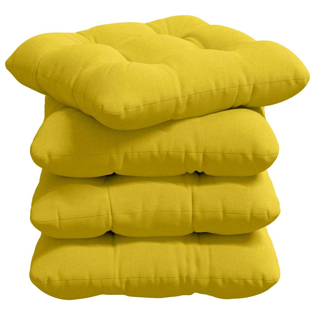 Ülőpárnák 4 pcs Szövet Világos sárga 40 x 40 x 12 cm